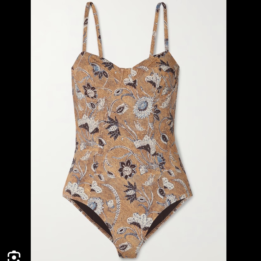 NWT Sz P Ulla Johnson Sicily Floral Underwire Maillot One-Piece